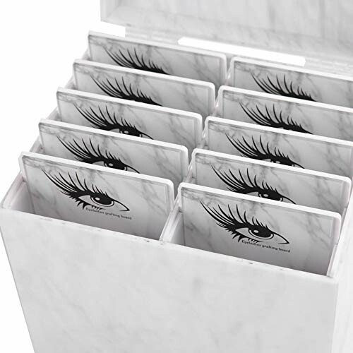 Marble storage box with eyelash extension stones.