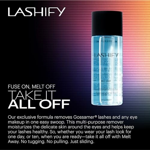 Lashify Melt Away remover product description