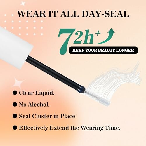 Ad for 72-hour sealant with clear liquid brush applicator.